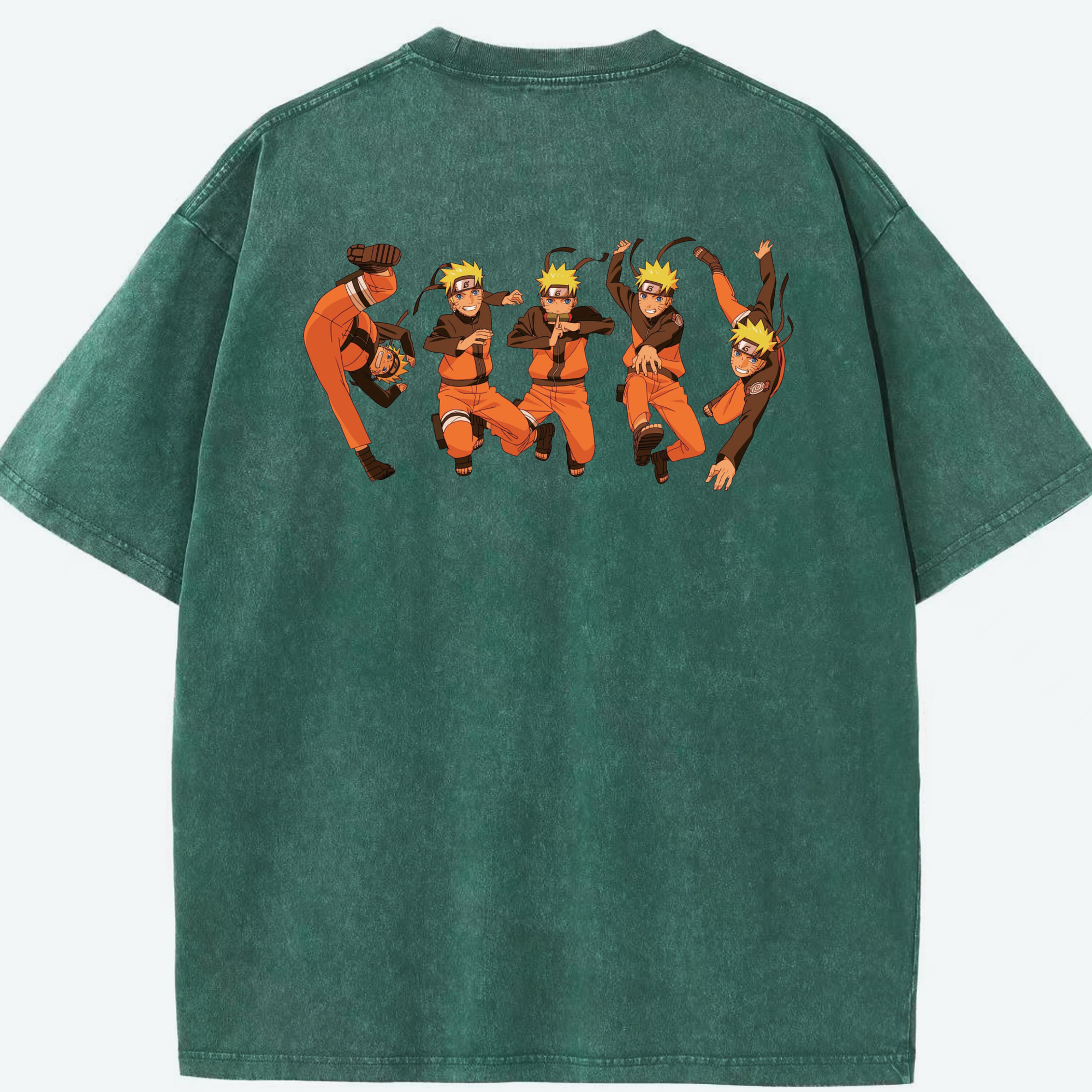 （画像用） NARUTO -ナルト- うずまき ナルト Uzumaki Naruto 綿100% ヴィンテージ風 半袖Tシャツ（背面プリント）